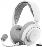 SteelSeries Arctis Nova 3PW wireless over-ear Bluetooth gaming headset with microphone, noise canceling, white