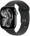 Apple Watch Series 11, Black Glossy, Aluminium 46mm, Sport Band S/M