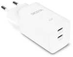 Dicota 65W GaN Charger, 2x USB-C, White