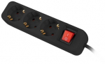Lanberg Steckdosenleiste 3x Schuko, Kupfer, 1.5m schwarz