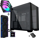 Lian Li O11 Vision Compact PC Case Bundle + HydroShift II LCD-S 360TL AiO + 3x UNI FAN SL-INF 120 Reverse Blade Fans - b