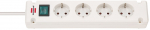 Brennenstuhl Bremounta 4-Way White Extension Socket 1.5m H05VV-F 3G1.5