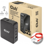 Club3D Travel Charger 3xUSB Type C, 1xUSB Type A, 140W PD Retail