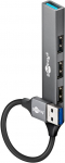 Goobay Slim 4-Port USB Hub, USB-A to USB-A, 5 Gbit/s, 74456