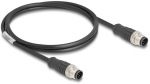 Delock M12 Kabel A-kodiert 8 Pin Stecker zu Stecker PVC 1 m