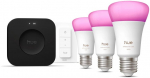 Philips Hue Starter set: 3 smart E27 bulbs, dimmer switch, Hue Bridge Pro | E27 | White and colored light