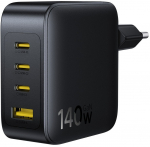 Wall Fast Charger EnerFill FH11 140W USB-A + 3xUSB-C QC PD3.1, Black