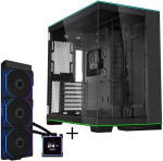 Lian Li O11 Dynamic EVO RGB Case Bundle + HydroShift II LCD-S 360TL AiO - Black