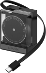 SHARGE Retractable 65W GaN Charger, 2x USB-C, black
