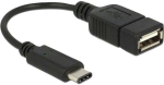 DeLOCK USB 2.0 Adapter USB-C Plug to USB-A Socket (Black, 15cm)