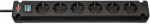 Brennenstuhl Bremounta 6-Way Black Extension Socket 3m H05VV-F 3G1.5