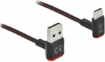 DELOCK USB-A 2.0 Stecker zu USB-C Stecker gewinkelt 0,5m SW