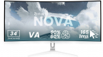 Arozzi Nova 34" Curved VA 165Hz QHD Gaming Monitor - White