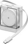 SHARGE Retractable 65W GaN Charger, 2x USB-C, white