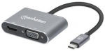 MANHATTAN USB-C auf HDMI VGA 4in1 Konverter Power Delivery