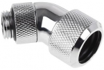 Alphacool Eiszapfen 16mm HardTube compression fitting 45&deg; rotatable G1/4 - knurled - chrome