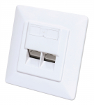 INTELLINET 2-Port Cat6 10G RJ45-Unterputzdose STP wei&szlig;