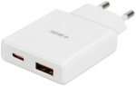 IBOX C-43 laadija USB-C ja USB-A 30W, valge