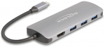 Delock 7Port USB 10Gbps Hub und 4K HDMI AusgangUSB Typ-C