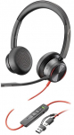 HP Poly Blackwire 8225 Stereo USB-C Headset +USB-C/A Adapter