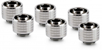Thermal Grizzly DeltaMate Compression Fittings, Brass - Gloss Nickel, ST16, 6-Pack