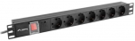 Lanberg Surge protector Rack PDU 19" 1U 10A 7X SCHUKO 2m black C14