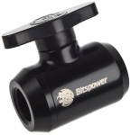Bitspower Absperrhahn 2x IG 1/4 Zoll, schwarzer Griff - matt black