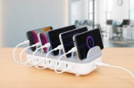 MANHATTAN 10-Port USB-Ladestation 120W wei&szlig;/grau