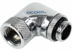 Alphacool HF angled adaptor 90&deg; revolvable G1/4 outer thread to G1/4 inner thread - chrome
