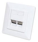 INTELLINET 2-Port Cat6a 10G RJ45-Unterputzdose STP wei&szlig;