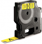 Dymo label tape D1 12mmx7m, black/yellow