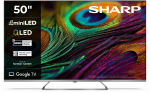 Sharp 4K QLED MiniLED TV | 50JP7265E | 50 | Smart TV | Google TV | UHD | Silver