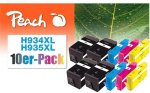 Peach PI300-688 ink cartridges 10-pack, compatible HP 934/935XL
