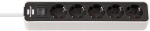 Brennenstuhl Ecolor 5-Outlet White/Black Extension Cord with Switch