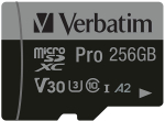 CARD 256GB Verbatim MicroHC Pro Class 10 + Adapter retail