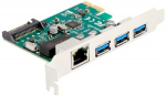 Delock PCI Express x1 card to 3 x USB 5 Gbps Type-A + 1 x Gigabit LAN