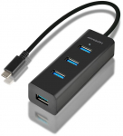 AXAGON HUE-S2C 4x USB3.0 Charging Hub, MicroUSB Charging Connector, Type-C