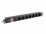Lanberg Surge protector Rack PDU 19" 1U 16A 7X SCHUKO 2m black
