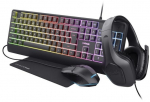 Trust GXT 792 QUADROX keyboard Mouse included Gaming USB QWERTY US English Black
