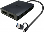 I-tec Adapter Video USB-A/USB-C Dual 4K/60 Hz DisplayPort