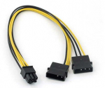 InLine&reg; PCI-E power adapter, 2x4 pin Molex -> 6 pin for PCIe (PCI-Express)