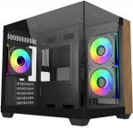 Cooler Master Elite 481 Wood PC Case (black/wood, Tempered Glass x2)