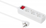 MicroConnect 3-way Schuko Socket on/off switch 3M White With Illuminated Switch with child protection