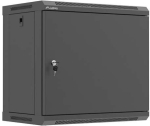 Lanberg Wack cabinet wall-mount 19 inches 9U 540x350mm black with metal door (flat pack)