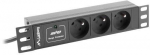 LANBERG 10" RACK POWER STRIP (1U, 16A, 3X 230V PL)