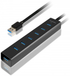 AXAGON HUE-SA7BP 7x USB3.0 ALU Charging Hub Incl. AC Adapter, Black