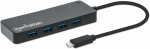 MANHATTAN 7-Port USB Hub C-Stecker A-Buchse 5Gbits schwar