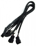 Phobya Y-cable 3Pin Molex to 4x 3Pin Molex - Black 60cm