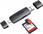 Ugreen CM304 USB + USB-C Card Reader, SD + microSD, black