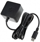 Raspberry PI 5 27W USB-C PD power supply 5.1 V, 5 A, Black, EU Plug